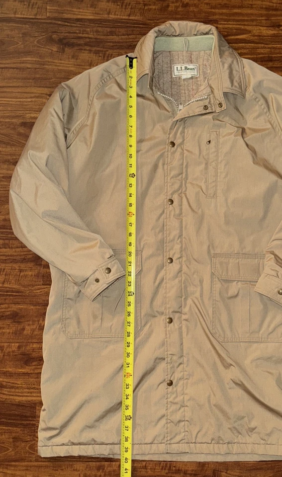 Vintage LL Bean Long Chore Coat Barn Collar Wool Blanket Lined 90s Mens Sz XL - Image 2 of 4