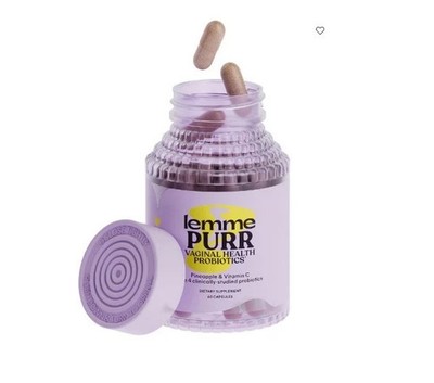 NEW Lemme Purr Vaginal Probiotic Capsules for Women-Balanced pH,Healthy Odor60Ct