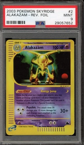 Pokemon Alakazam Reverse Holo Skyridge 2/144 PSA 9 Mint