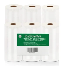 6Pack 8"x16.5'(3Rolls) and 11"x16.5'(3Rolls) Vacuum Sealer Bags Rolls with BP...