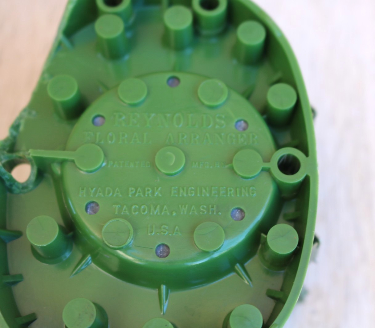 Vintage Metal and Plastic Flower Pin Frog Arrangement  by Reynolds Co