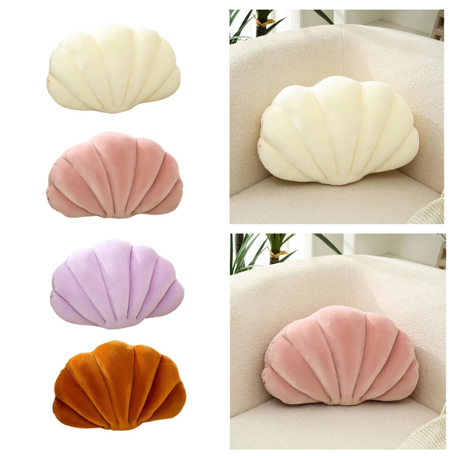 Seashell Pillow Decorative Pillow Floor Cushion Soft Handmade for Livingroom