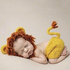 Newborn Unisex Little Lion Costume 1-3 Mo Newborn Photography Session Props