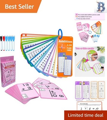 15 Big Addition Flash Cards + 36 Double-Sided Practice Cards for Fun Learning