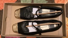 Dolce Vita Black Leather Reyes Toe Cap Flats Size 6.5 Retail 130