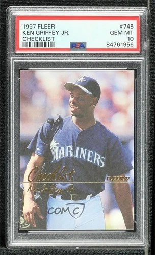 1997 Fleer Team Checklist Ken Griffey Jr #745 PSA 10 GEM MT HOF
