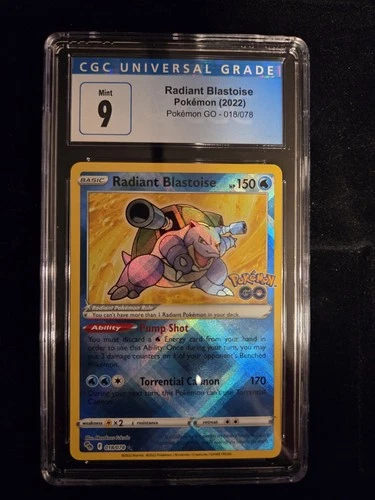 Pokemon TCG Pokemon Go Radiant Blastoise Holo 18/78 CGC 9 Mint