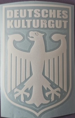 Deutsches Kulturgut Aufkleber Weiß