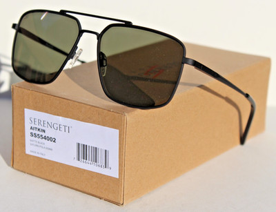 SERENGETI Aitkin POLARIZED Sunglasses Matte Black/Saturn 555nm