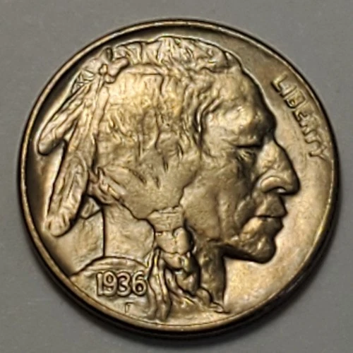 #4 nicer low mintage Business Uncirculated++ to MS?? 1936 D Buffalo Head Nickel