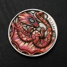hobo nickel Baby Dragon hand carved engraved buffalo coin with copper and gold