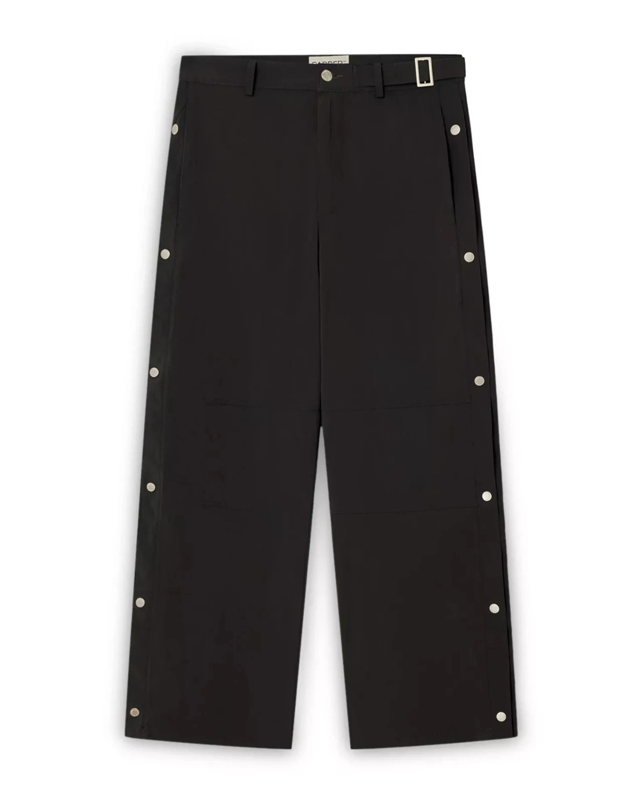 CARRER Windbreaker Pants Mens XS Black Straight Expandable Snap Up KNOX $244