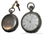 2 Piece Early Waltham Pocket Watch Lot Coin Silver Antique