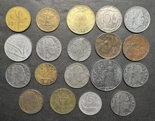 Italy Instant Coin Collection Lot WW2 Era 19 Coins  Variety World Foreign 