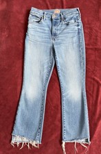 Mother Limited Edition Lil Insider Crop Step Fray Jeans Out Of The Blue Size 27