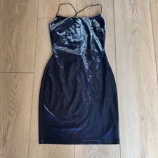 Windsor Women's Bodycon Mini Dress Iridescent Blue Backless Medium Club Night