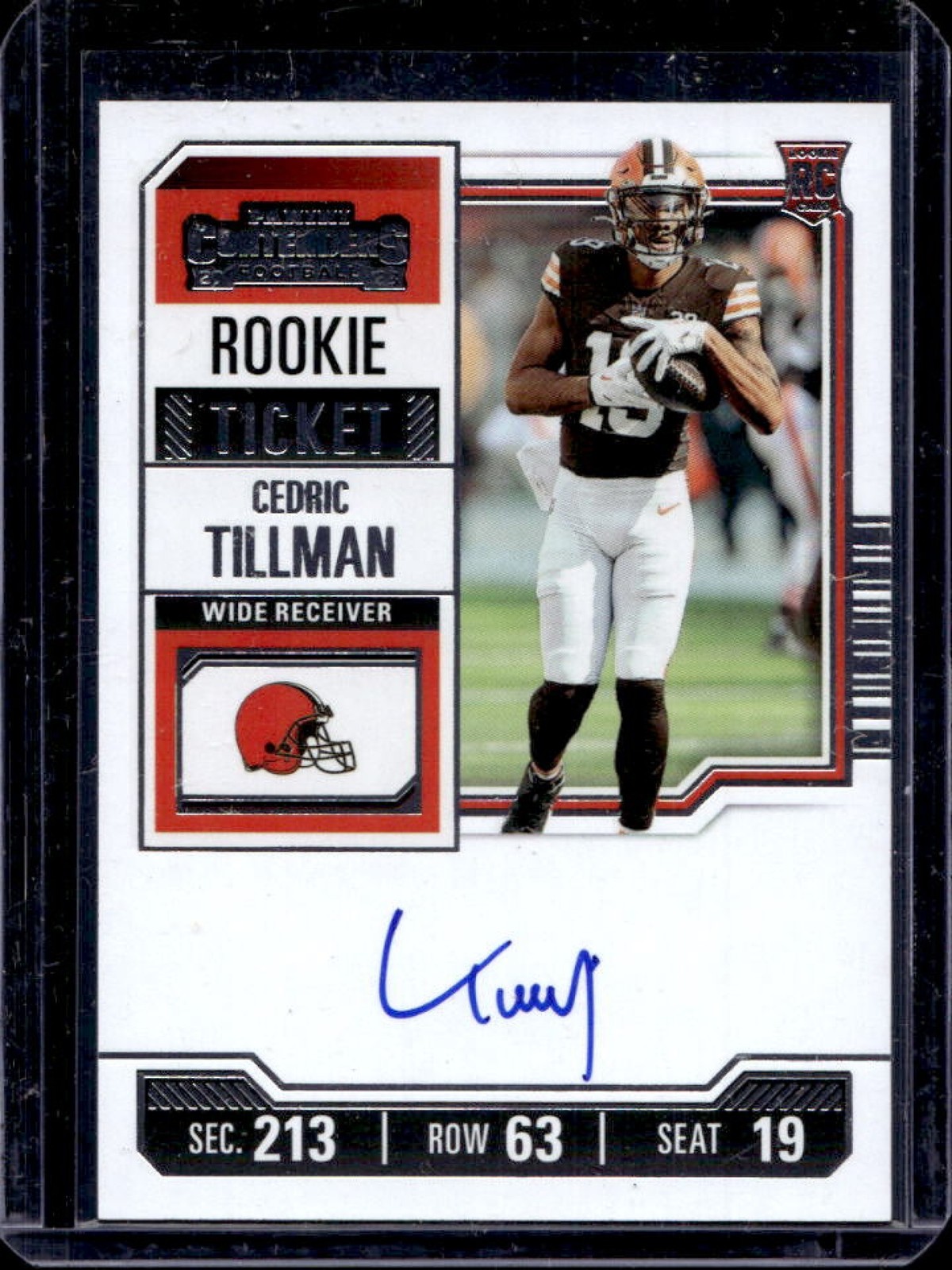 2023 Contenders Optic Cedric Tillman Rookie Ticket RPS Auto RC #104 Browns