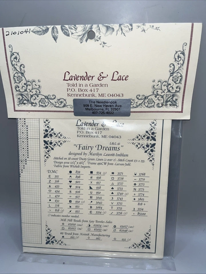 Lavender & Lace Cross Stitch Pattern “Fairy Dreams” L&L41 NEW - Image 2 of 2