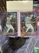 2025 Bowman Chrome #38 Jackson Merrill Pink Wave /299 & Purple Mosaic /250