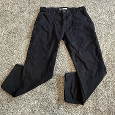 Carhartt B324 BLK Mens 40x30 Black Relaxed Fit Twill Dungaree Carpenter Pants