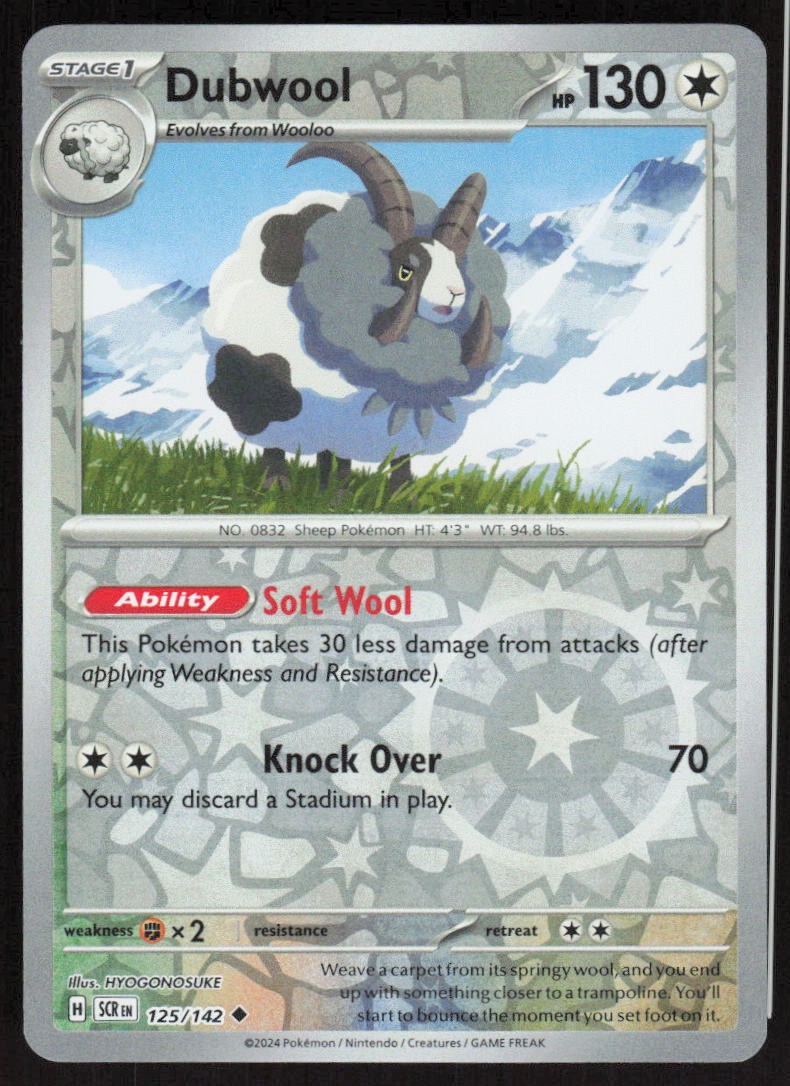 Pokemon Dubwool Uncommon 125/142 Stellar Crown Reverse Holofoil NM