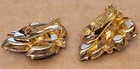 Stunning Vintage Eisenberg Ice Amber Grey Clear Rhinestone Clip On Earrings Nice — photo 7