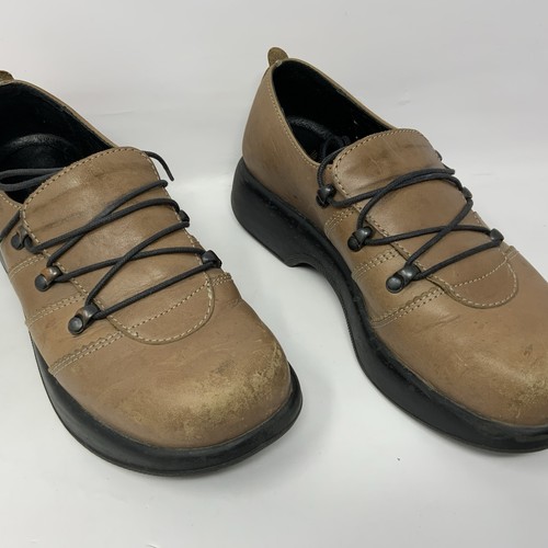 Dansko Janika Womens Sz 39 US 9 Brown Lace Up Slip On Oxford Shoes Clogs Leather - Picture 1 of 11