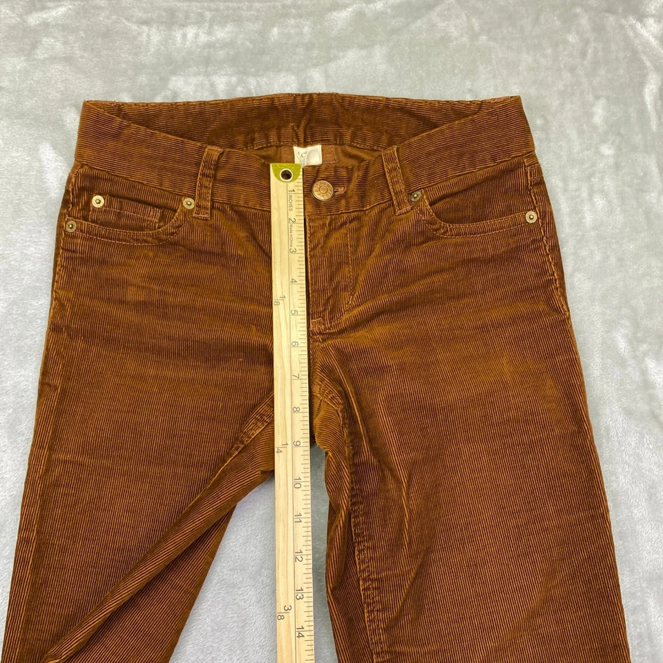 J. Pantalones de pana Crew para mujer marrón corte bota acampanado ajuste favorito talla 00s se adapta a 28" Foto 2 de 4