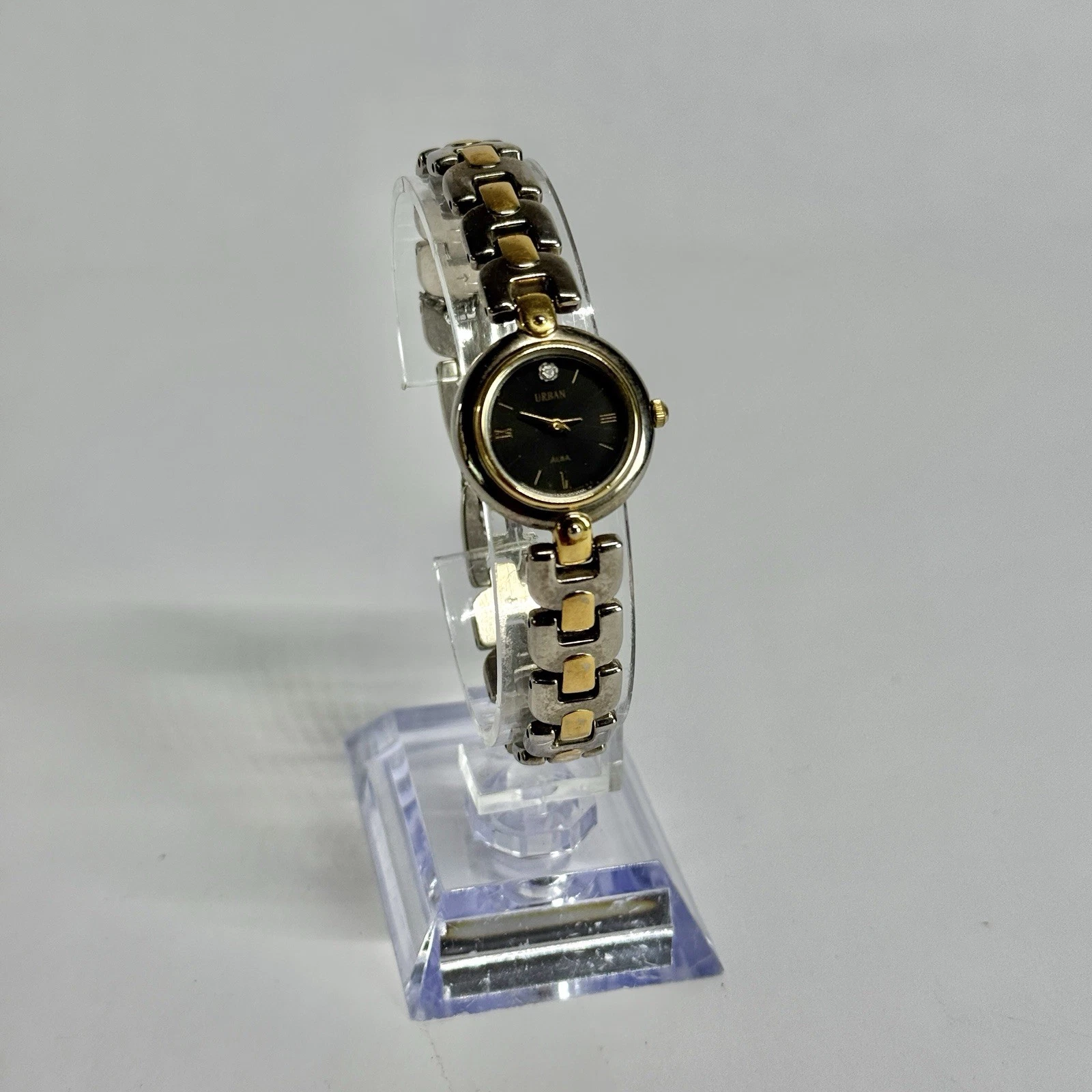 SEIKO Alba V400-0370 Analog Quartz Two Tone Women Vintage Watch W563 *WORKING
