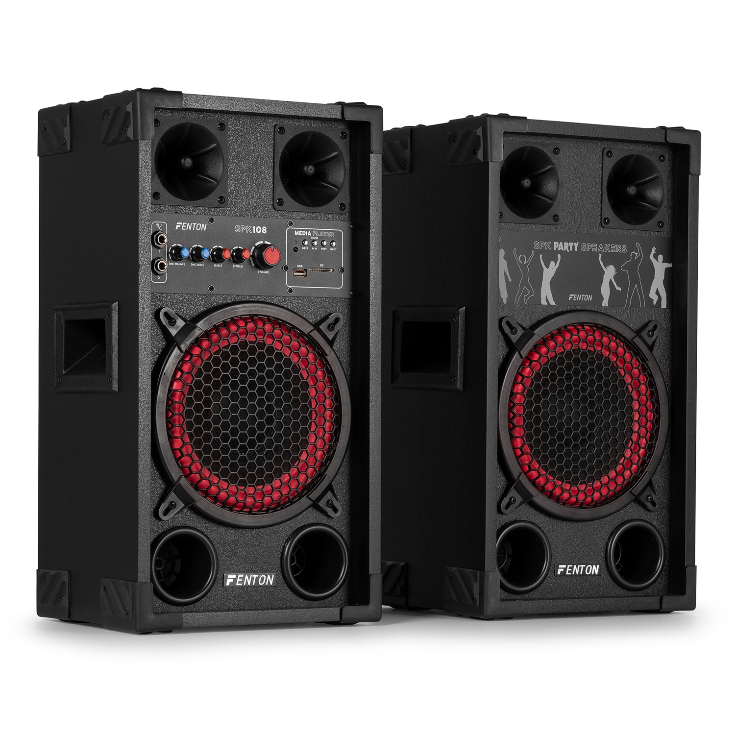 Fenton SPK-108 PA Active Speaker Set 8"" with Bluetooth
