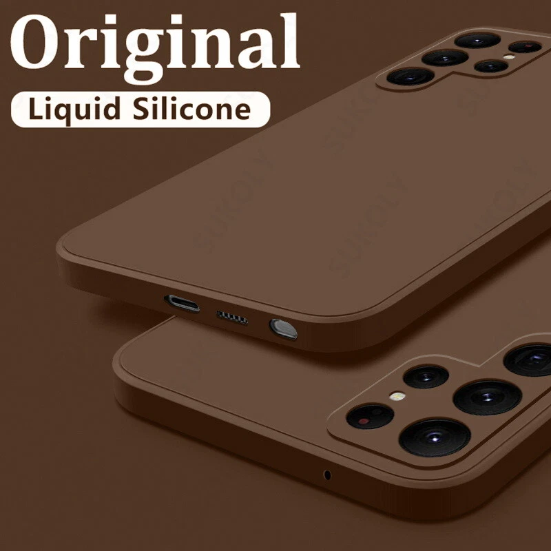 Phone Case For Samsung Note 20 S20 S22 S23 Plus A21S Liquid Silicone Soft Cover
