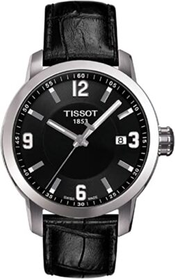 Tissot Men's T055.410.16.057.00 Analog Display Swiss Quartz Black Leather Watch