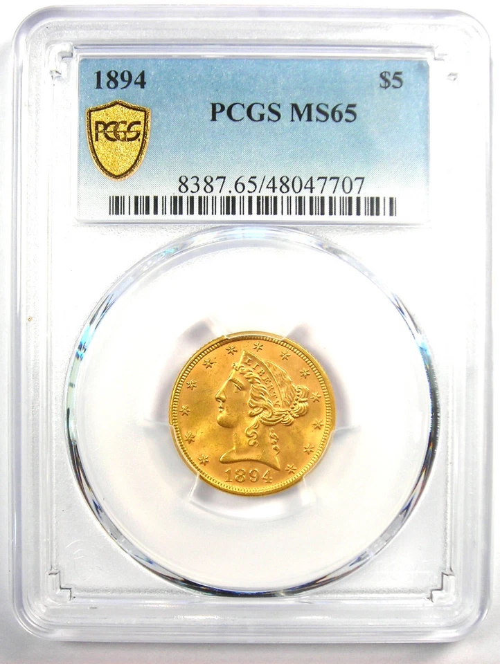 1894 Liberty Gold Half Eagle $5 Coin - PCGS MS65 (BU UNC) - $5,000 Value! - Image 2 of 4