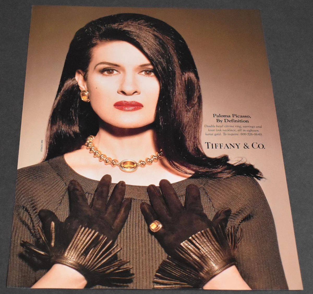 1983 Print Ad Paloma Picasso daughter of artist Pablo Jewelry Tiffany Co art