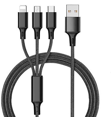 Nylon Braided 3 in 1 Cable Multi-Function Universal Charging Cable Micro Type C