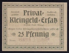 Hamburg: 25 Pfennig o.D. - Privat-Kleingeld-Ersatz - Hans Thiede