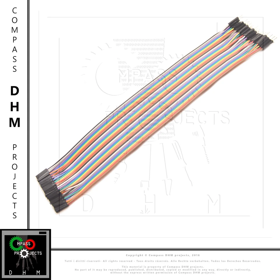 SENZA MARCA 40 cavetti Dupont maschio femmina 30 cm cavi flessibili jumper Arduino
