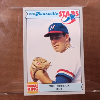 Huntsville Stars Will Schock Burger King Promo Baseball Card MiLB