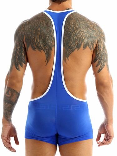 Men's Sexy Jockstrap Boxer Leotard Underwear Wrestling Singlet Bodysuit Workout - Picture 10 of 31