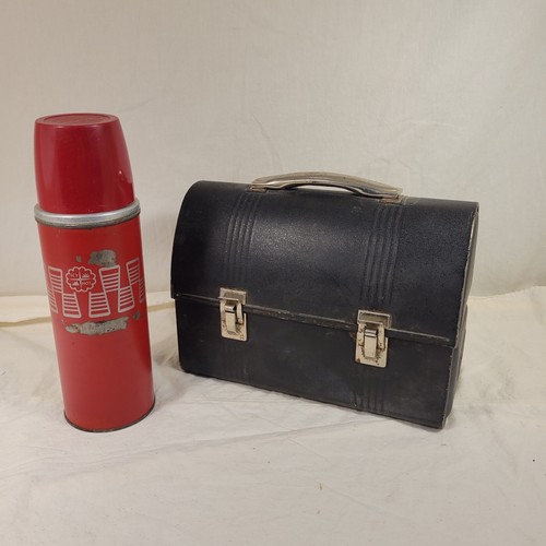 Vintage American Thermos Bottle Co Black Dome Lunch Box WITH No 2210