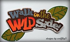 CRAFTECAFE ZOO TITLE paper piecing premade Scrapbook page piece die cut WOLFFEY5