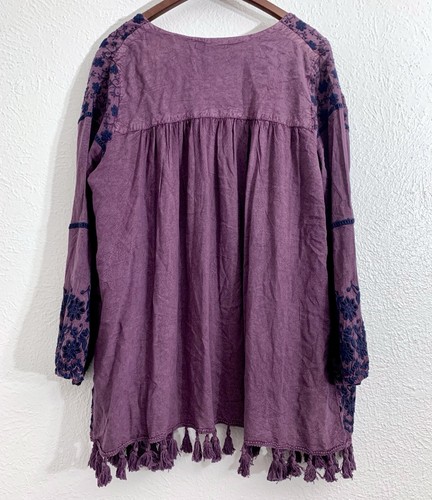Indigo Thread Co Purple Long Sleeve Open Cardigan Tunic Top Size Large L NWT! - Picture 4 of 7
