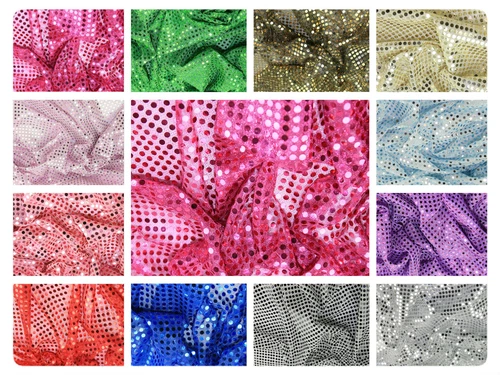Sequin Fabric - Shiny Sparkly Material - 44" (112cm) wide - 6mm & 3mm