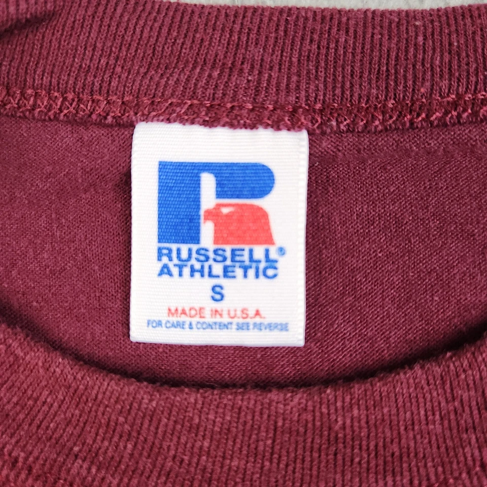 Camisa de fútbol vintage años 90 hecha en Estados Unidos juvenil pequeña Borgoña Highland #10 puntada única Foto 4 de 4