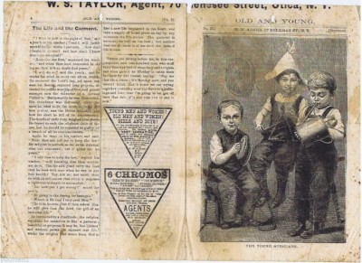 The Old and Young Monthly No. 27, W. S. Taylor Agent, Genesee St, Utica, NY