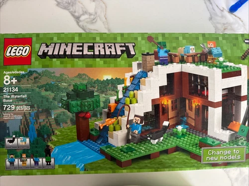 LEGO 21134 Minecraft: Die Wasserfallbasis Brandneu Regal Gebrauchsspuren Box