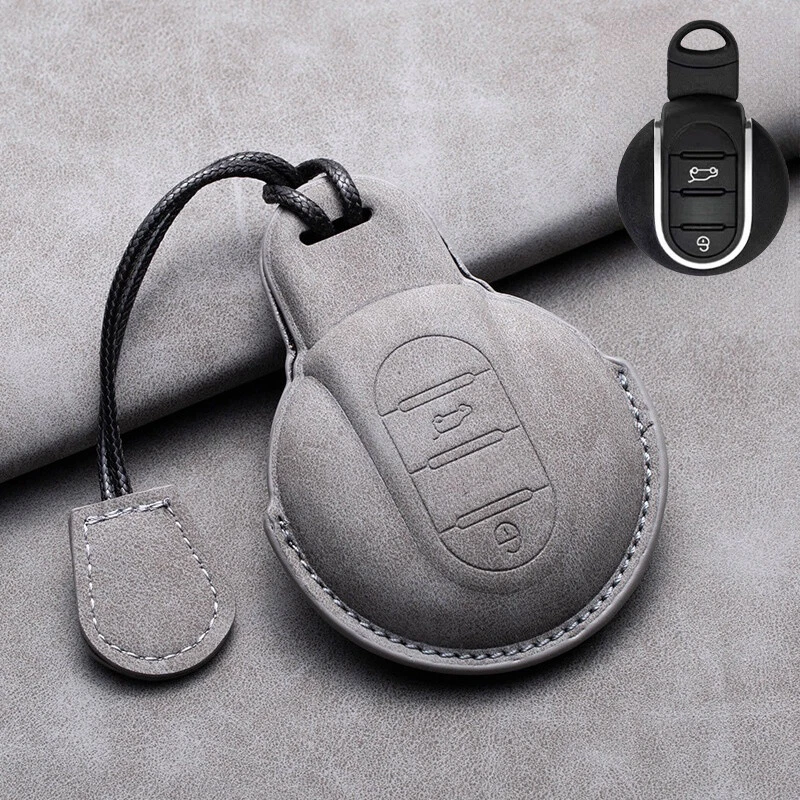 Genuine Leather Car Key Fob Cover Case For BMW MINI Cooper Clubman F54 F56 R55 Foto 4 de 4