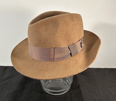 Vtg Gangster Hat By Bailey Size Small 100% Wool