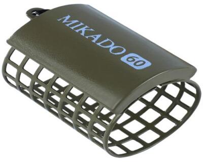 Mikado Feeder Korb Metall Futterkorb rund offen bleifreies Gewicht schwarz/olive