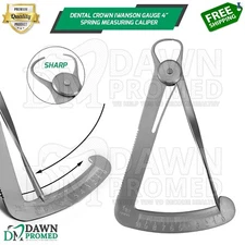 Dental Crown IWANSON Gauge 4" Spring Measuring Caliper Jewelry Lab Inst German G